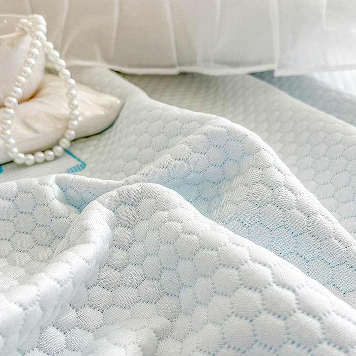 91家纺网 家纺一手货源 找家纺 网红馆（ck家纺） 2025新款床裙款豆豆凉感席凉席席子-可爱巴拉 可爱巴拉-蓝