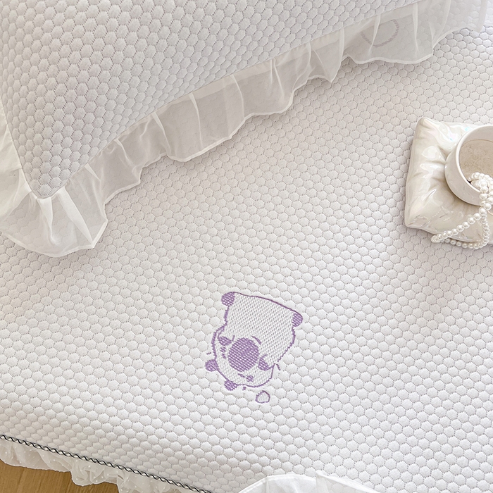 91家纺网 家纺一手货源 找家纺 网红馆（ck家纺） 2025新款床裙款豆豆凉感席凉席席子-可爱巴拉 可爱巴拉-紫