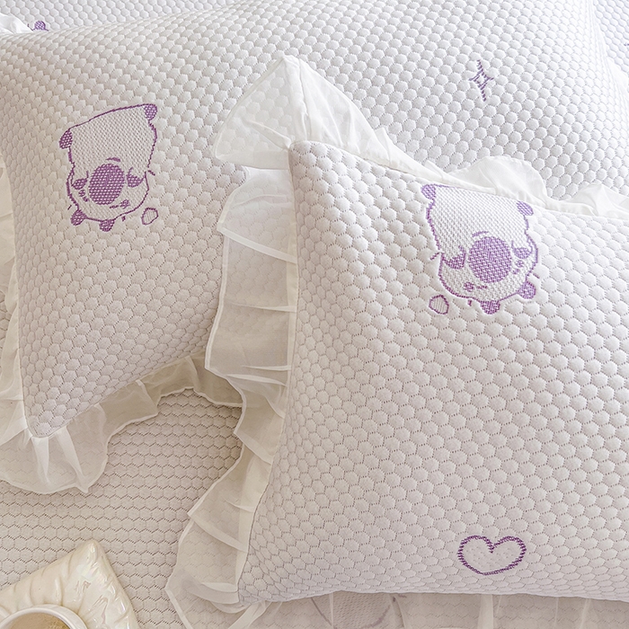 91家纺网 家纺一手货源 找家纺 网红馆（ck家纺） 2025新款床裙款豆豆凉感席凉席席子-可爱巴拉 可爱巴拉-紫