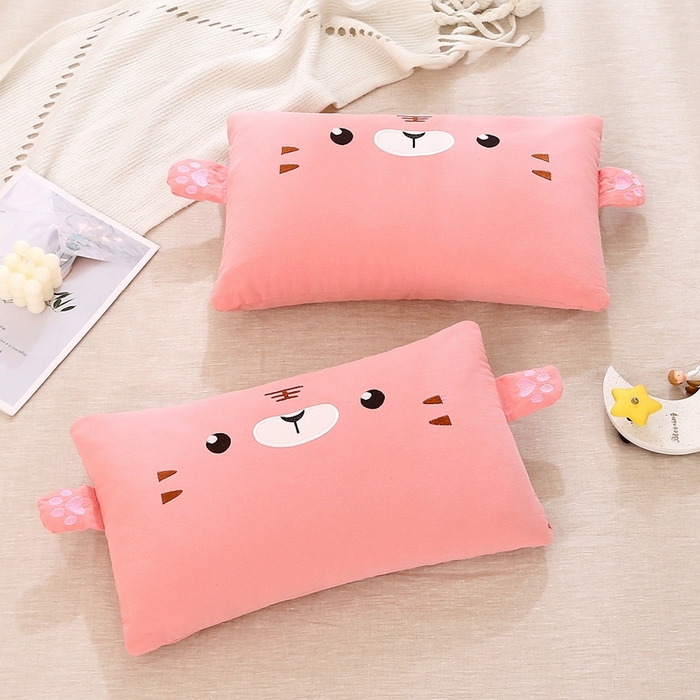 91家纺网 家纺一手货源 找家纺 梦叶草 2025新款卡通小虎荞麦枕头荞麦枕芯护颈枕头 卡通小虎荞麦枕-粉色30*50cm