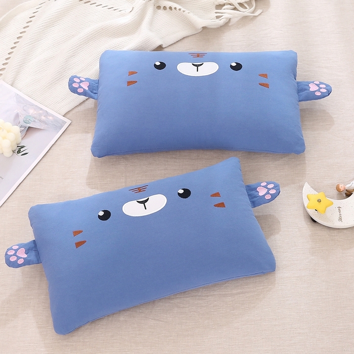91家纺网 家纺一手货源 找家纺 梦叶草 2025新款卡通小虎荞麦枕头荞麦枕芯护颈枕头 卡通小虎荞麦枕-蓝色30*50cm