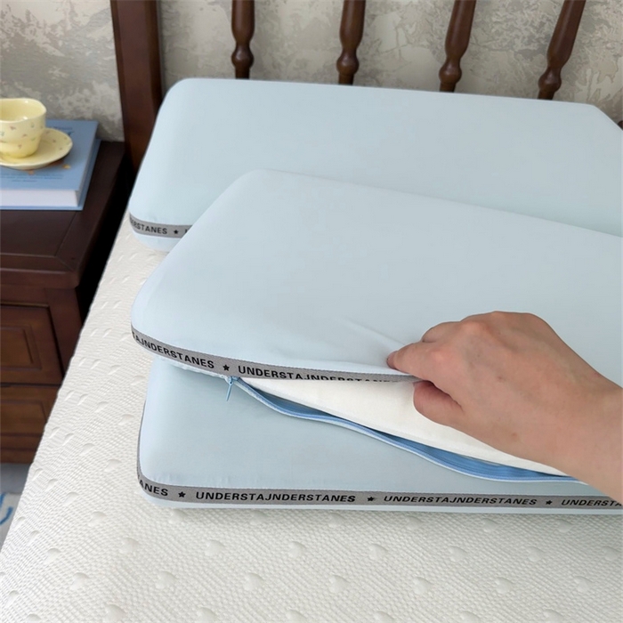 91家纺网 家纺一手货源 找家纺 （总）昕科 2025新款豆芙深睡记忆棉亲子枕-实拍-零压生物基记忆棉儿童枕头记忆棉学生枕生物基成人枕芯