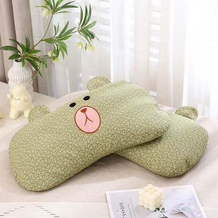 91家纺网 家纺一手货源 找家纺 （总）梦叶草 2025新款全棉刺绣枕芯萌芽熊荞麦枕头