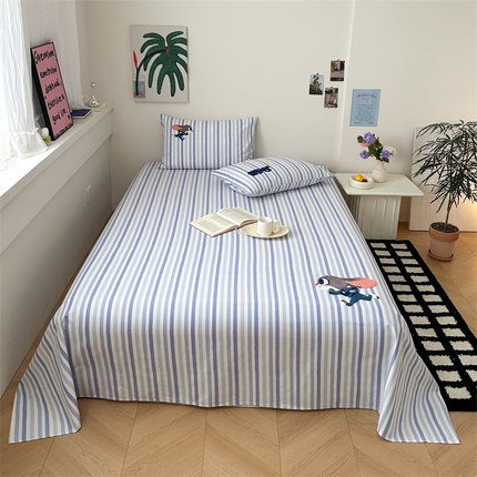 91家纺网 家纺一手货源 找家纺 珺柔家纺 2025新款210克老粗布床笠床单 朱迪