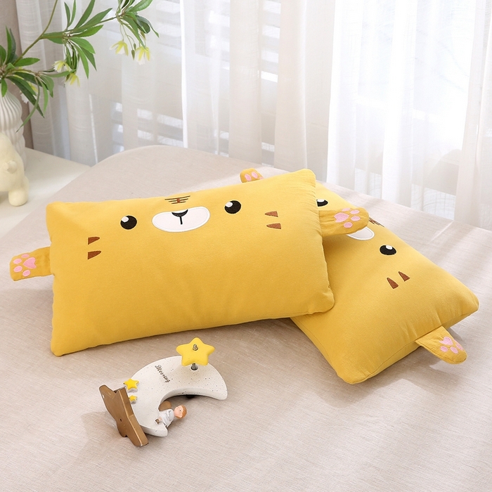 91家纺网 家纺一手货源 找家纺 梦叶草 2025新款卡通小虎荞麦枕头荞麦枕芯护颈枕头 卡通小虎荞麦枕-黄色30*50cm