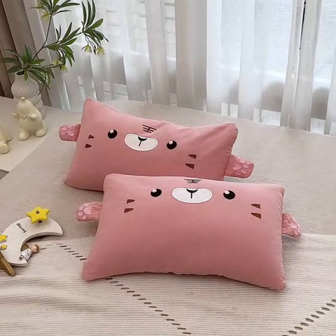 91家纺网 家纺一手货源 找家纺 梦叶草 2025新款卡通小虎荞麦枕头荞麦枕芯护颈枕头 卡通小虎荞麦枕-粉色30*50cm
