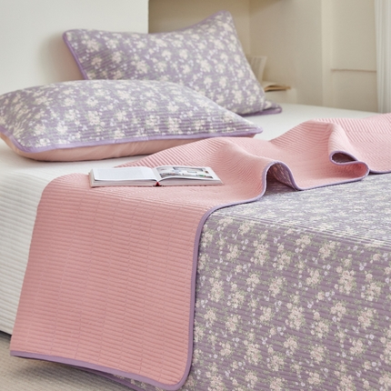 91家纺网 家纺一手货源 找家纺 （总）亿梵家居 2025新款全棉纯棉双层纱床盖三件套A类母婴级纯棉床盖炕盖夹棉床单