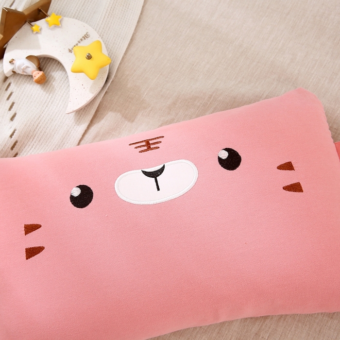 91家纺网 家纺一手货源 找家纺 梦叶草 2025新款卡通小虎荞麦枕头荞麦枕芯护颈枕头 卡通小虎荞麦枕-粉色30*50cm