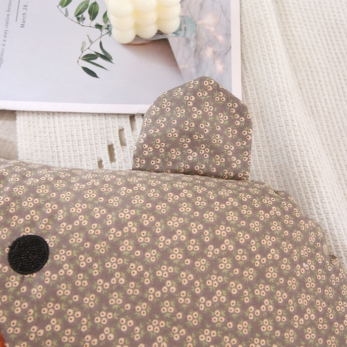 91家纺网 家纺一手货源 找家纺 梦叶草 2025新款全棉刺绣枕芯萌芽熊荞麦枕头 萌芽熊-咖色35*60cm