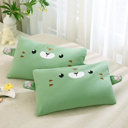 梦叶草 2025新款卡通小虎荞麦枕头荞麦枕芯护颈枕头 卡通小虎荞麦枕-绿色30*50cm