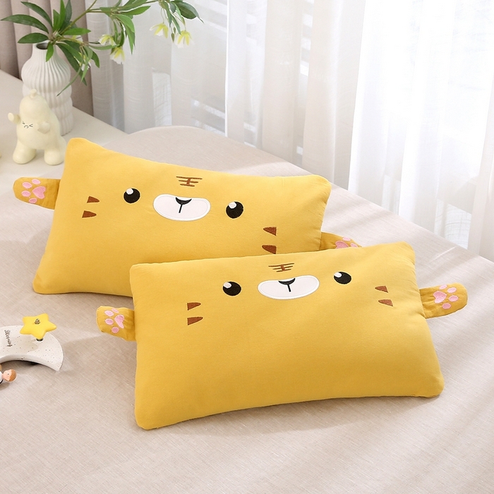 91家纺网 家纺一手货源 找家纺 梦叶草 2025新款卡通小虎荞麦枕头荞麦枕芯护颈枕头 卡通小虎荞麦枕-黄色30*50cm