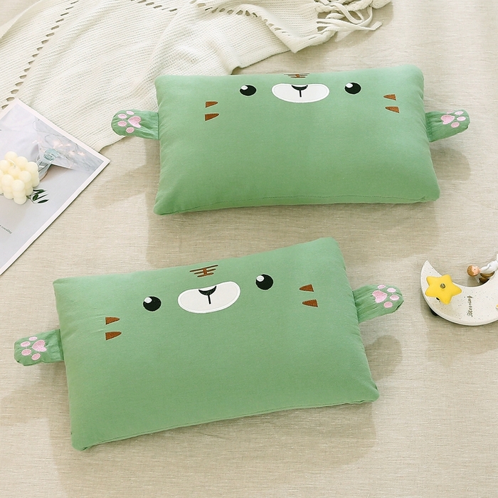 91家纺网 家纺一手货源 找家纺 梦叶草 2025新款卡通小虎荞麦枕头荞麦枕芯护颈枕头 卡通小虎荞麦枕-绿色30*50cm