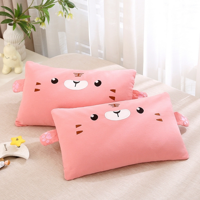 91家纺网 家纺一手货源 找家纺 梦叶草 2025新款卡通小虎荞麦枕头荞麦枕芯护颈枕头 卡通小虎荞麦枕-粉色30*50cm