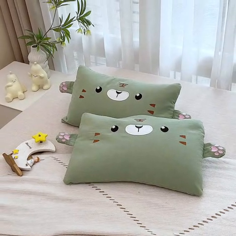 91家纺网 家纺一手货源 找家纺 梦叶草 2025新款卡通小虎荞麦枕头荞麦枕芯护颈枕头 卡通小虎荞麦枕-绿色30*50cm