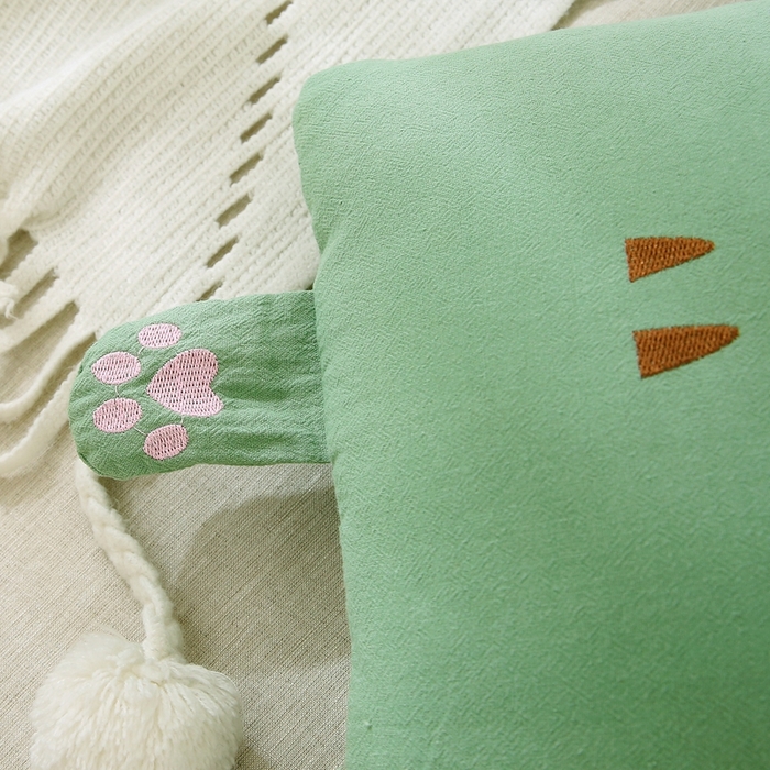 91家纺网 家纺一手货源 找家纺 梦叶草 2025新款卡通小虎荞麦枕头荞麦枕芯护颈枕头 卡通小虎荞麦枕-绿色30*50cm