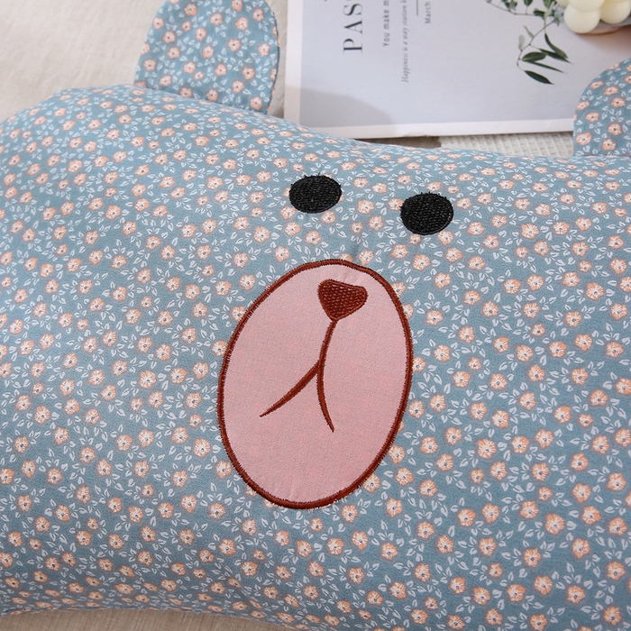 91家纺网 家纺一手货源 找家纺 （总）梦叶草 2025新款全棉刺绣枕芯萌芽熊荞麦枕头