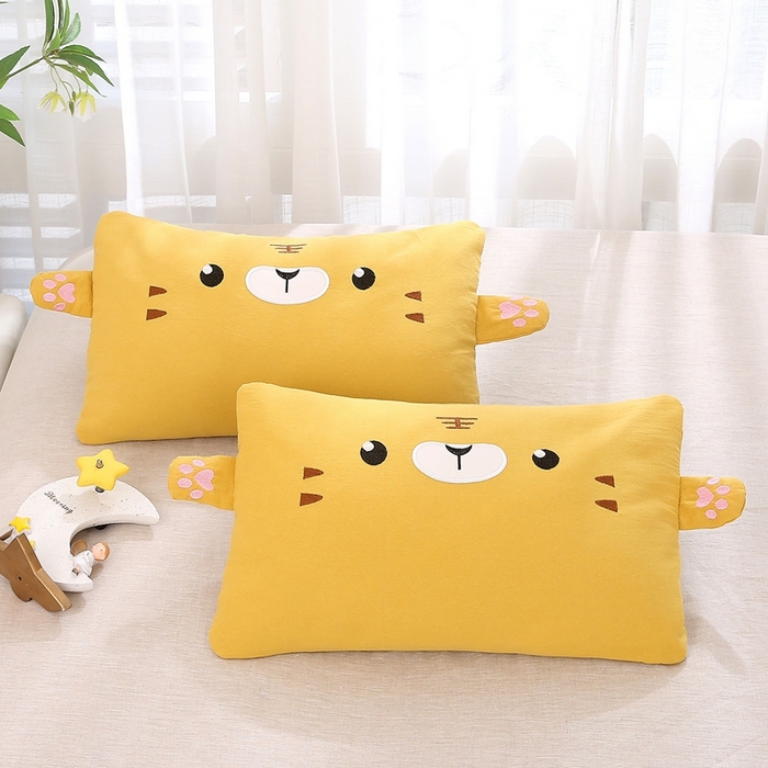 91家纺网 家纺一手货源 找家纺 梦叶草 2025新款卡通小虎荞麦枕头荞麦枕芯护颈枕头 卡通小虎荞麦枕-黄色30*50cm