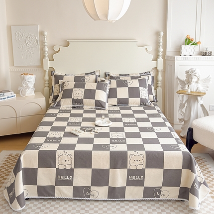 91家纺网 家纺一手货源 找家纺 （总）仟网汇 2025老粗布蕾丝花边三件套（无纺布手提包装）