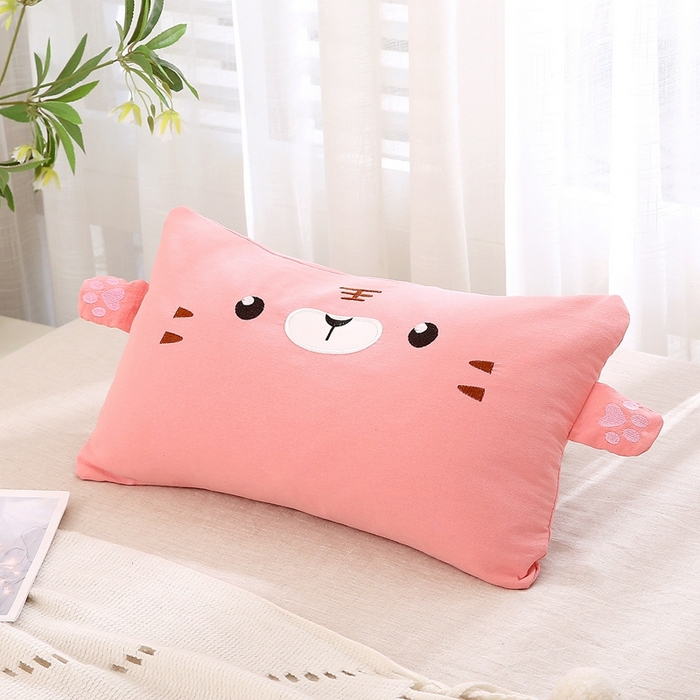 91家纺网 家纺一手货源 找家纺 梦叶草 2025新款卡通小虎荞麦枕头荞麦枕芯护颈枕头 卡通小虎荞麦枕-粉色30*50cm