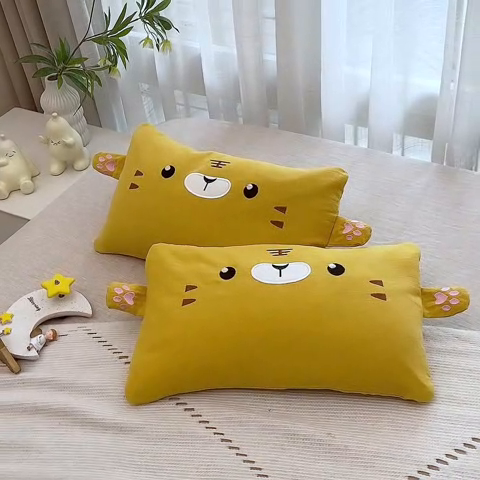 91家纺网 家纺一手货源 找家纺 梦叶草 2025新款卡通小虎荞麦枕头荞麦枕芯护颈枕头 卡通小虎荞麦枕-黄色30*50cm