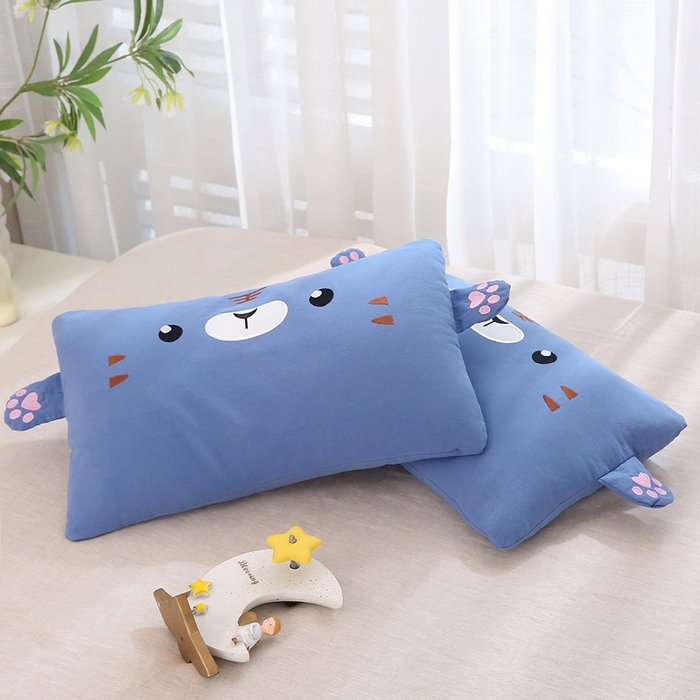 91家纺网 家纺一手货源 找家纺 梦叶草 2025新款卡通小虎荞麦枕头荞麦枕芯护颈枕头 卡通小虎荞麦枕-蓝色30*50cm