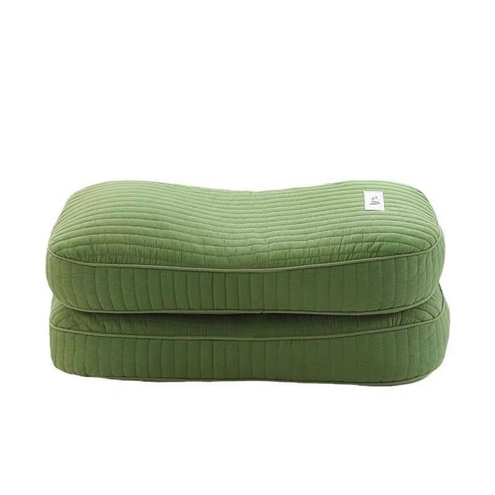 91家纺网 家纺一手货源 找家纺 云熙2025新款全棉水洗荞麦枕 绿30*50