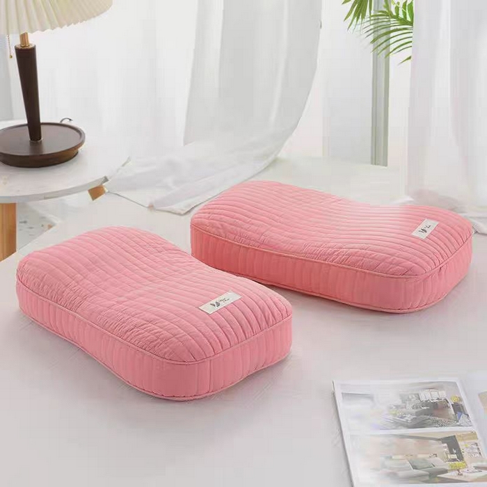 91家纺网 家纺一手货源 找家纺 云熙2025新款全棉水洗荞麦枕 粉40*60