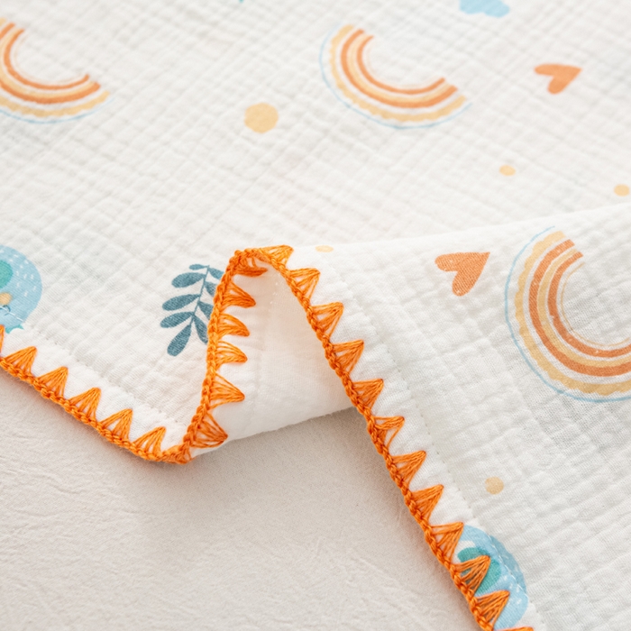 91家纺网 家纺一手货源 找家纺 萌番宝 2025春夏新款纯棉A类全棉纯棉皱皱双层纱枕套工艺枕套儿童学生成人枕套单枕套 白蜡叶