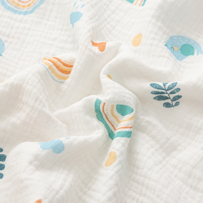 91家纺网 家纺一手货源 找家纺 萌番宝 2025春夏新款纯棉A类全棉纯棉皱皱双层纱枕套工艺枕套儿童学生成人枕套单枕套 白蜡叶