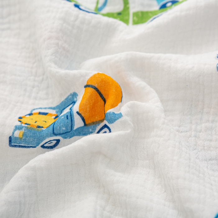 91家纺网 家纺一手货源 找家纺 萌番宝 2025春夏新款纯棉A类全棉纯棉皱皱双层纱枕套工艺枕套儿童学生成人枕套单枕套 工程车队