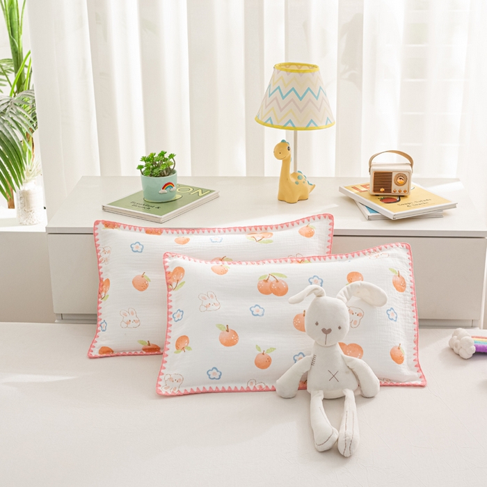 91家纺网 家纺一手货源 找家纺 萌番宝 2025春夏新款纯棉A类全棉纯棉皱皱双层纱枕套工艺枕套儿童学生成人枕套单枕套 乐意李