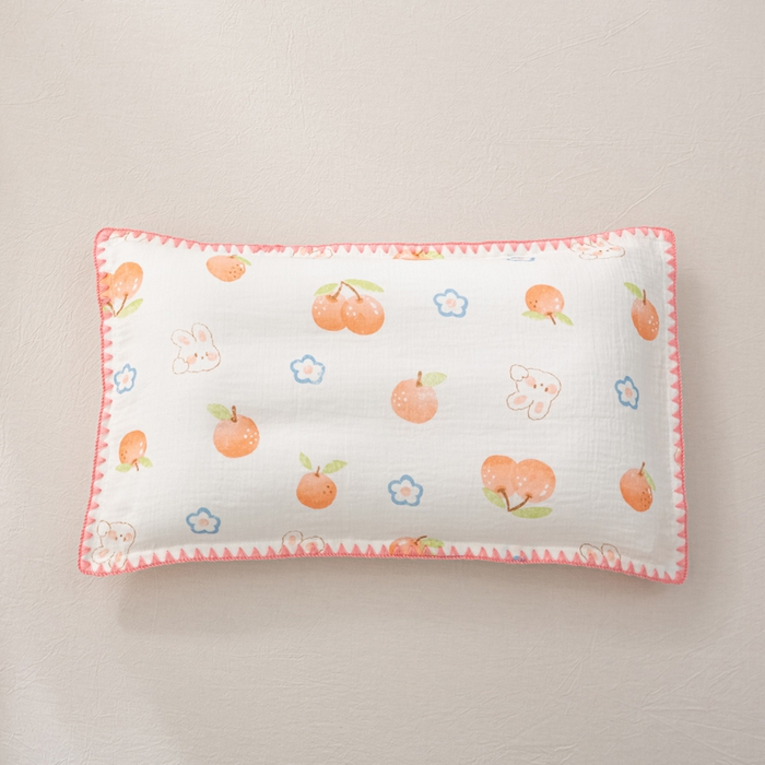 91家纺网 家纺一手货源 找家纺 萌番宝 2025春夏新款纯棉A类全棉纯棉皱皱双层纱枕套工艺枕套儿童学生成人枕套单枕套 乐意李