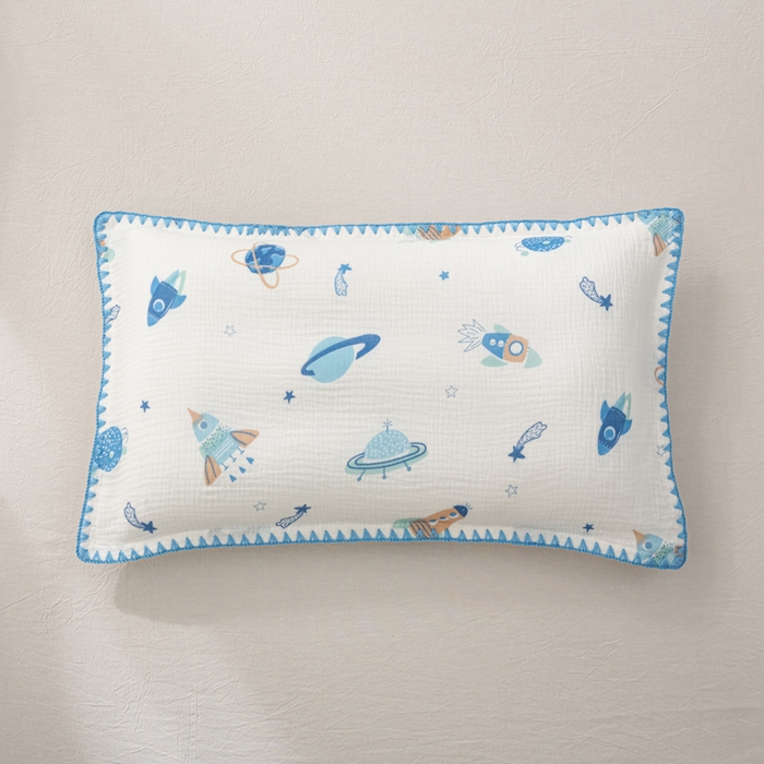 91家纺网 家纺一手货源 找家纺 萌番宝 2025春夏新款纯棉A类全棉纯棉皱皱双层纱枕套工艺枕套儿童学生成人枕套单枕套 银河战舰