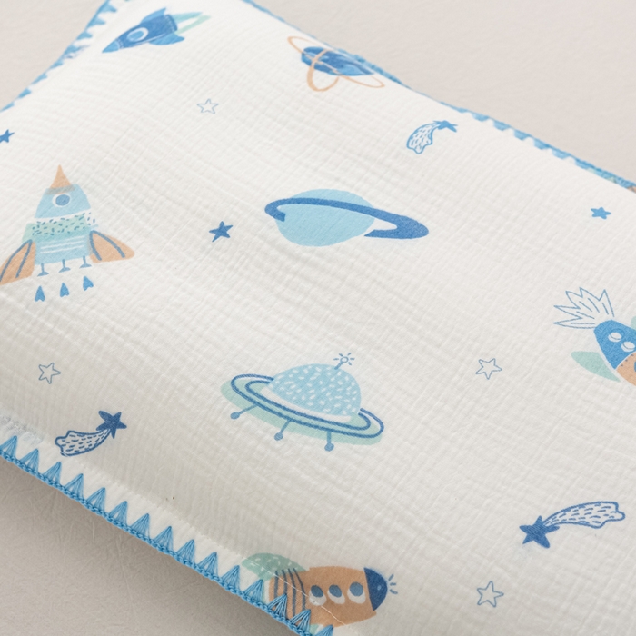 91家纺网 家纺一手货源 找家纺 萌番宝 2025春夏新款纯棉A类全棉纯棉皱皱双层纱枕套工艺枕套儿童学生成人枕套单枕套 银河战舰