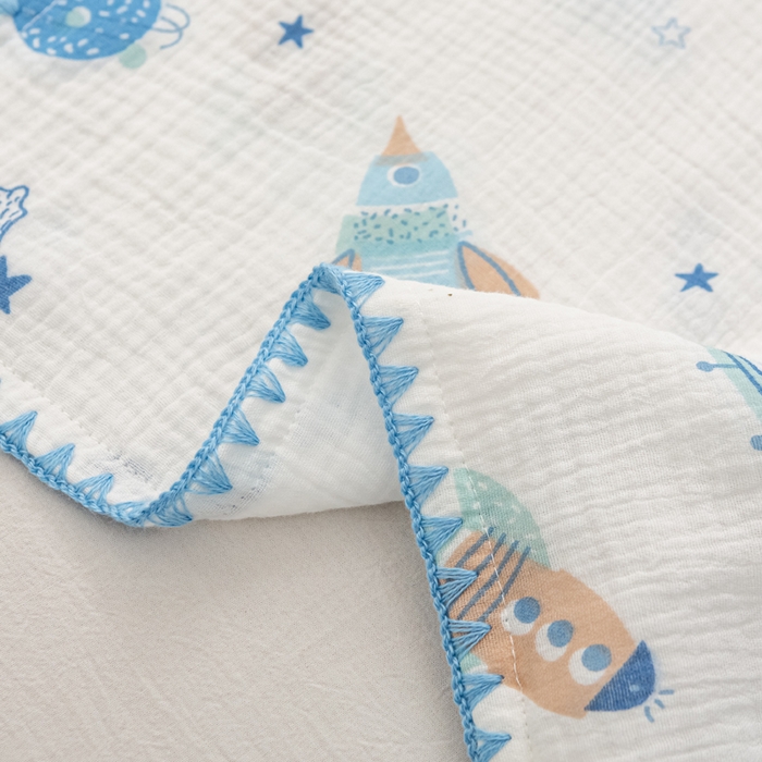 91家纺网 家纺一手货源 找家纺 萌番宝 2025春夏新款纯棉A类全棉纯棉皱皱双层纱枕套工艺枕套儿童学生成人枕套单枕套 银河战舰