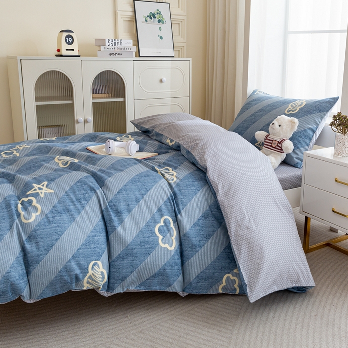 91家纺网 家纺一手货源 找家纺 简冠家纺 2025新款全棉学生三件套宿舍三件套纯棉学生床垫羽丝绒被子被芯 芸韵时空