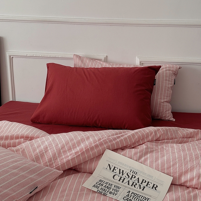 91家纺网 家纺一手货源 找家纺 （总）柚可家居 2025新款全棉色织水洗棉四件套-