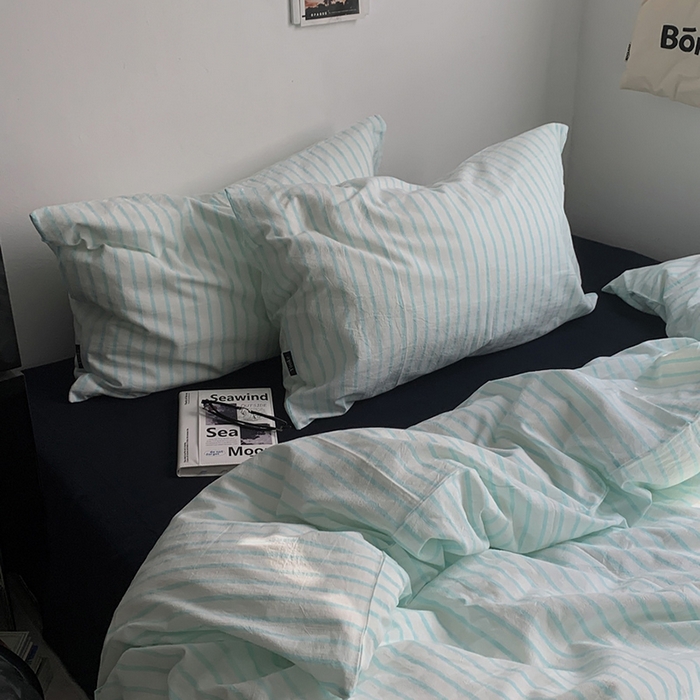 91家纺网 家纺一手货源 找家纺 （总）柚可家居 2025新款全棉色织水洗棉四件套-