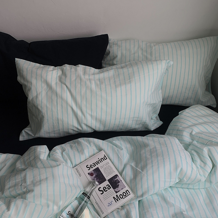 91家纺网 家纺一手货源 找家纺 （总）柚可家居 2025新款全棉色织水洗棉四件套-