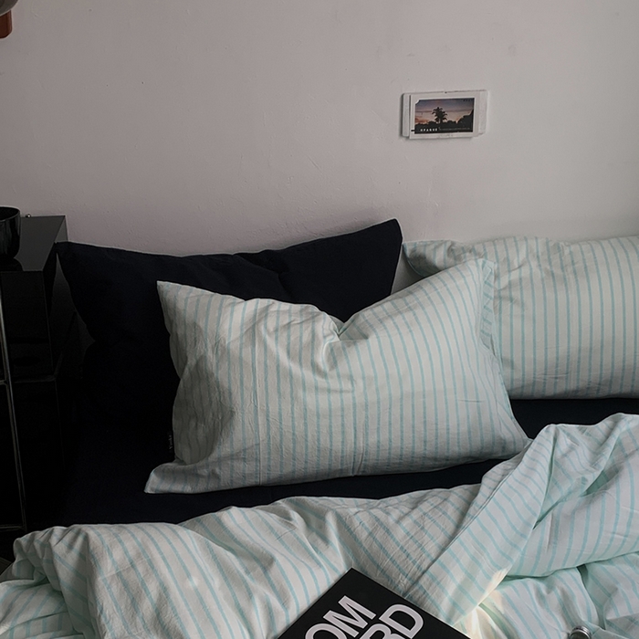 91家纺网 家纺一手货源 找家纺 （总）柚可家居 2025新款全棉色织水洗棉四件套-