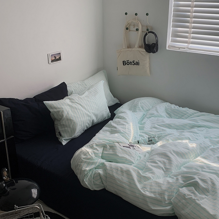 91家纺网 家纺一手货源 找家纺 （总）柚可家居 2025新款全棉色织水洗棉四件套-