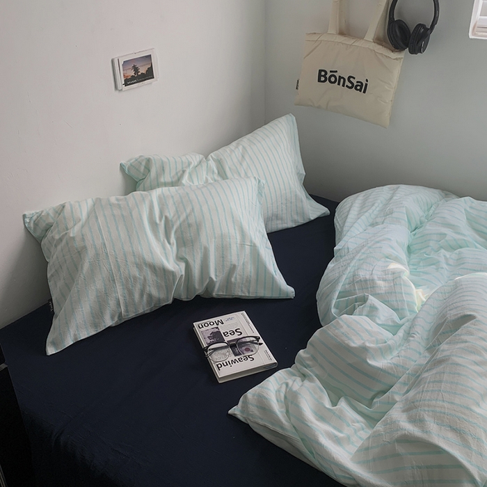 91家纺网 家纺一手货源 找家纺 （总）柚可家居 2025新款全棉色织水洗棉四件套-