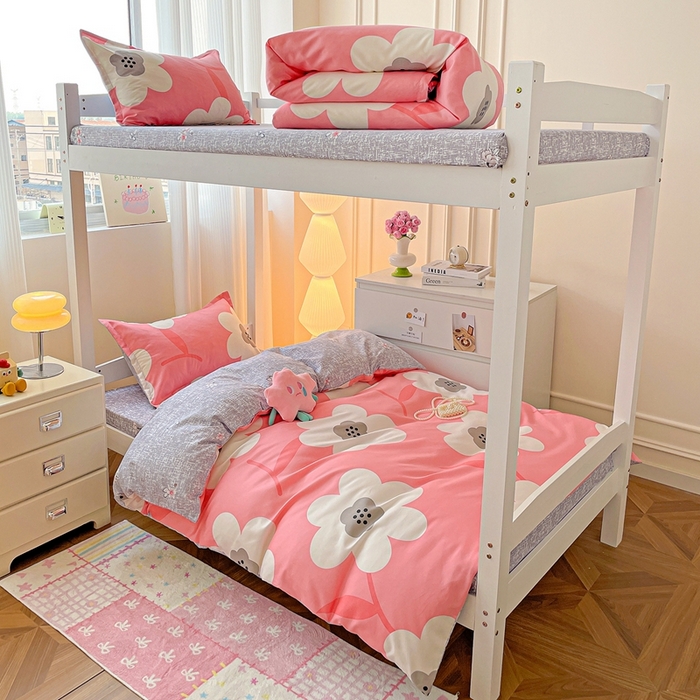 91家纺网 家纺一手货源 找家纺 （总）朵朵2025新款芦荟棉学生床四件套