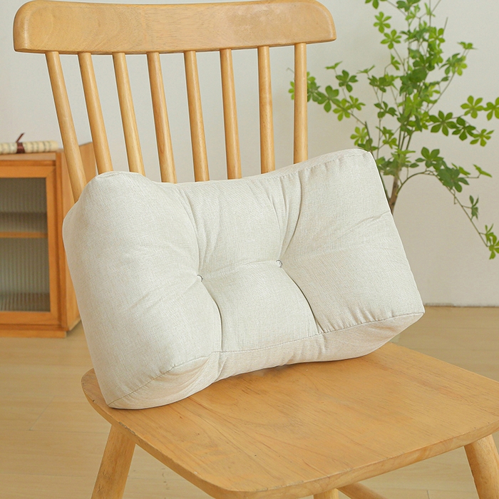 91家纺网 家纺一手货源 找家纺 囍莱家纺 2025新款夏季透气办公室趴睡枕护腰靠垫靠枕学生腰靠枕椅靠背垫腰垫腰枕 蛋壳色