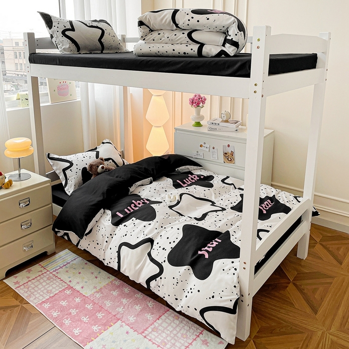 朵朵2025新款芦荟棉学生床四件套 幸运星