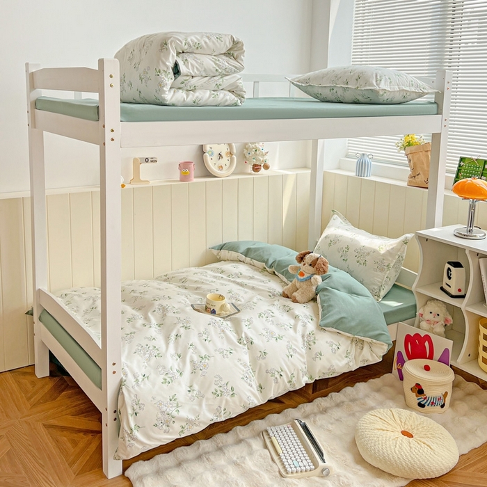 91家纺网 家纺一手货源 找家纺 朵朵2025新款芦荟棉学生床四件套 寻香