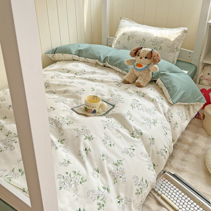 91家纺网 家纺一手货源 找家纺 朵朵2025新款芦荟棉学生床四件套 寻香