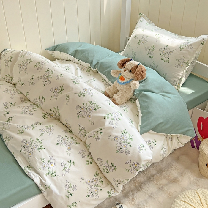91家纺网 家纺一手货源 找家纺 朵朵2025新款芦荟棉学生床四件套 寻香