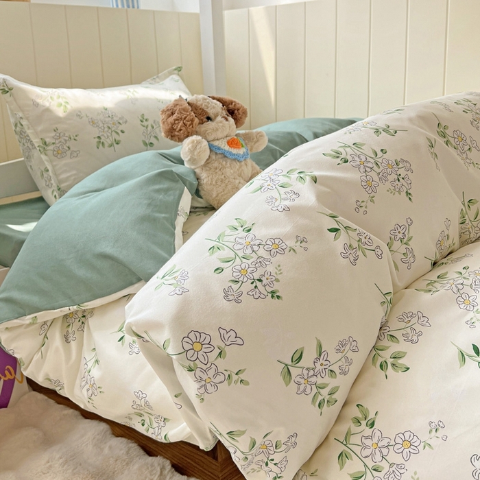 91家纺网 家纺一手货源 找家纺 朵朵2025新款芦荟棉学生床四件套 寻香