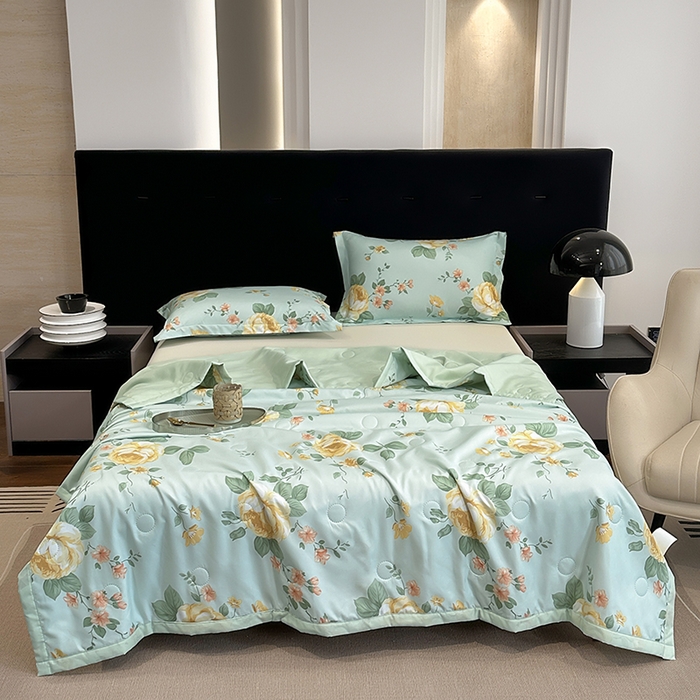 91家纺网 家纺一手货源 找家纺 洁柔2025新款冰凉夏凉被 朵曼柔